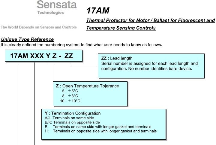 SENSATA森萨塔17AM热保护器